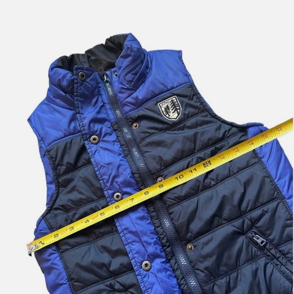 American Eagle Outfitters Puffer Vest Jacket | Navy &  Cobalt Blue | Size: Small - Picture 3 of 7